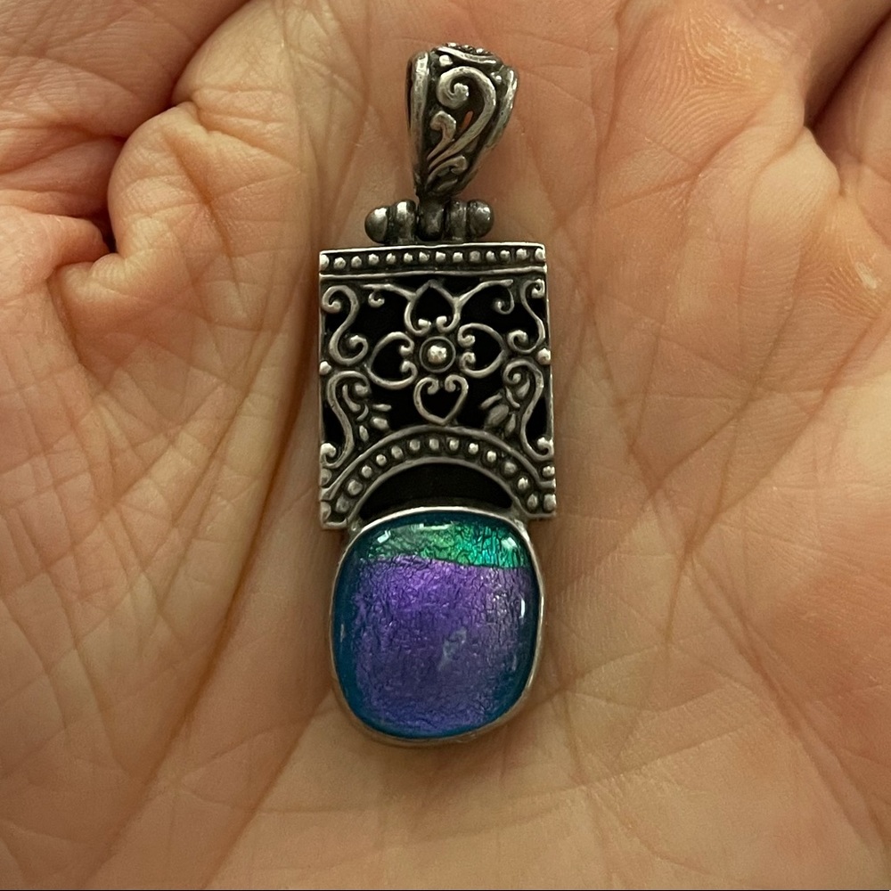 Moonstone fairy blue silver pendant